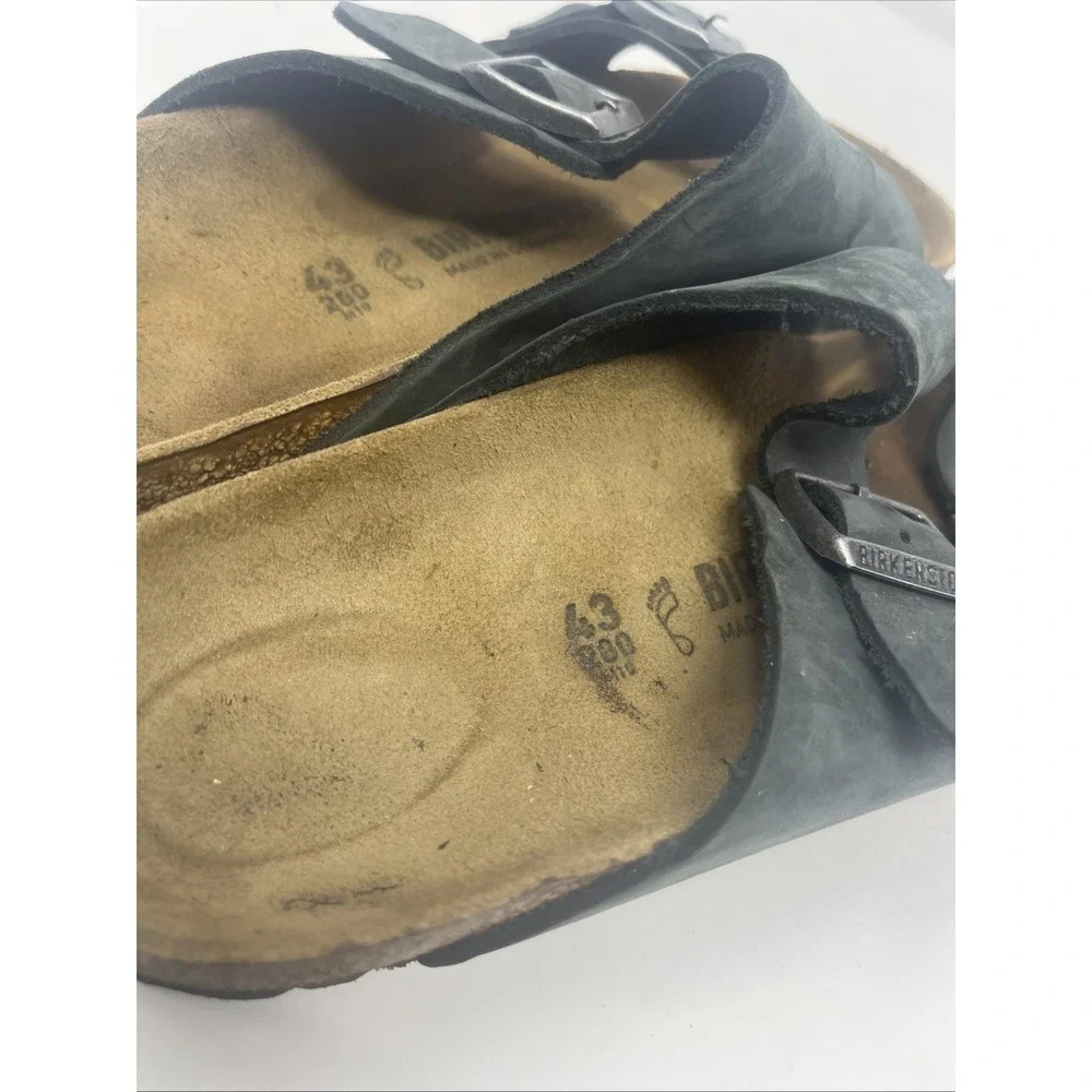 Birkenstock Arizona Sandals EU 43 US 10 Men Gray Birko-Flor Soft Footbed